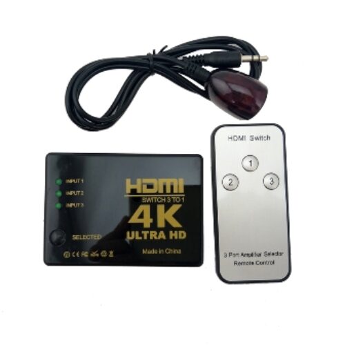 HDMI Switch 3in-1out με τηλεχειριστήριο 4K